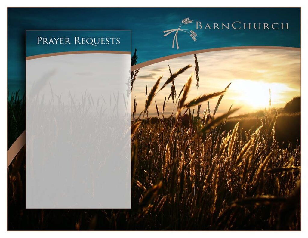 Barn Church Bulletin Shell Front and Back Cover Unfolded