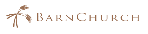 Barn Church Logo in horizontal configuration in gold, PMS 876C