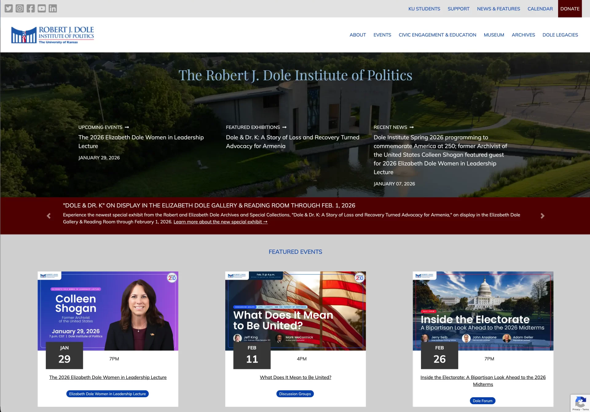 Dole Institute Home Page